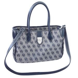 Dooney & Bourke Satchel Bag Monogram Handbag Shoulder Strap Purse Leather Canvas